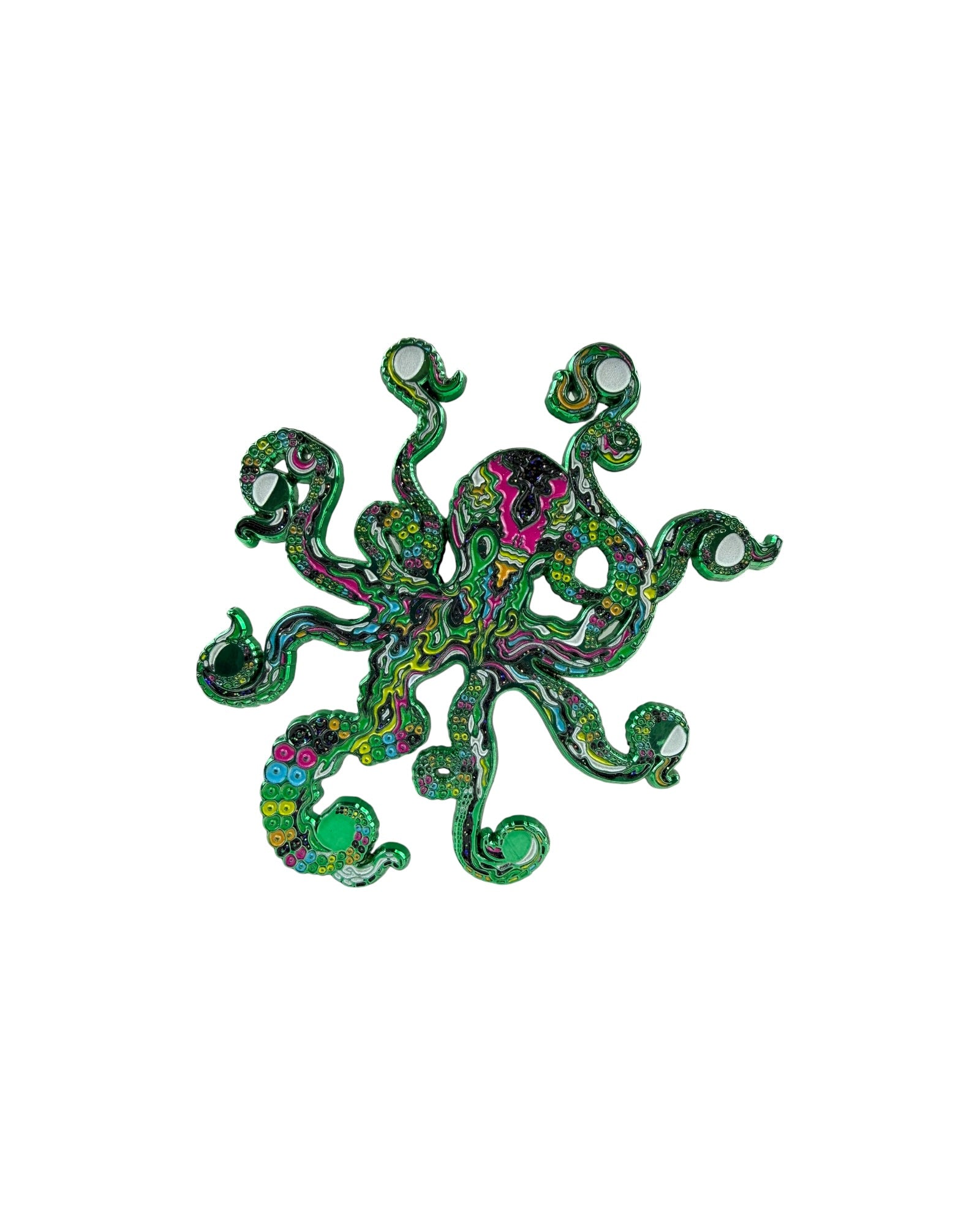 Cosmic Octopus Pin - Green Anodized