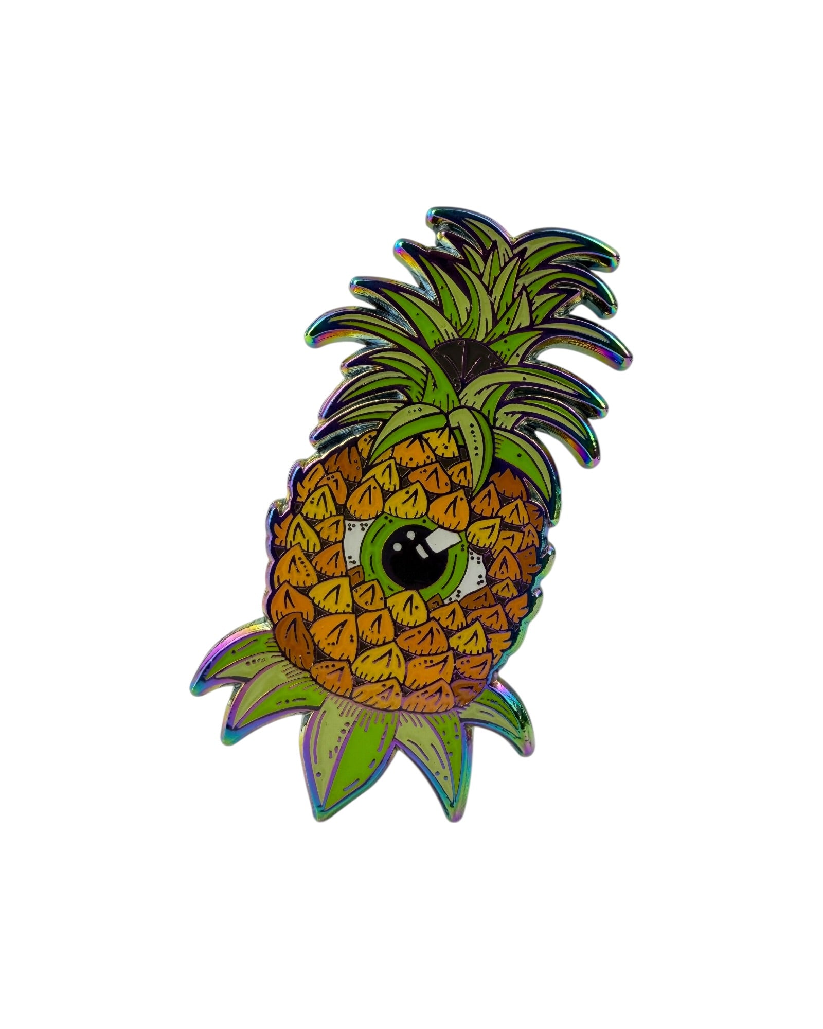 Third Eye Pineapple Pin - OG Rainbow Anodized