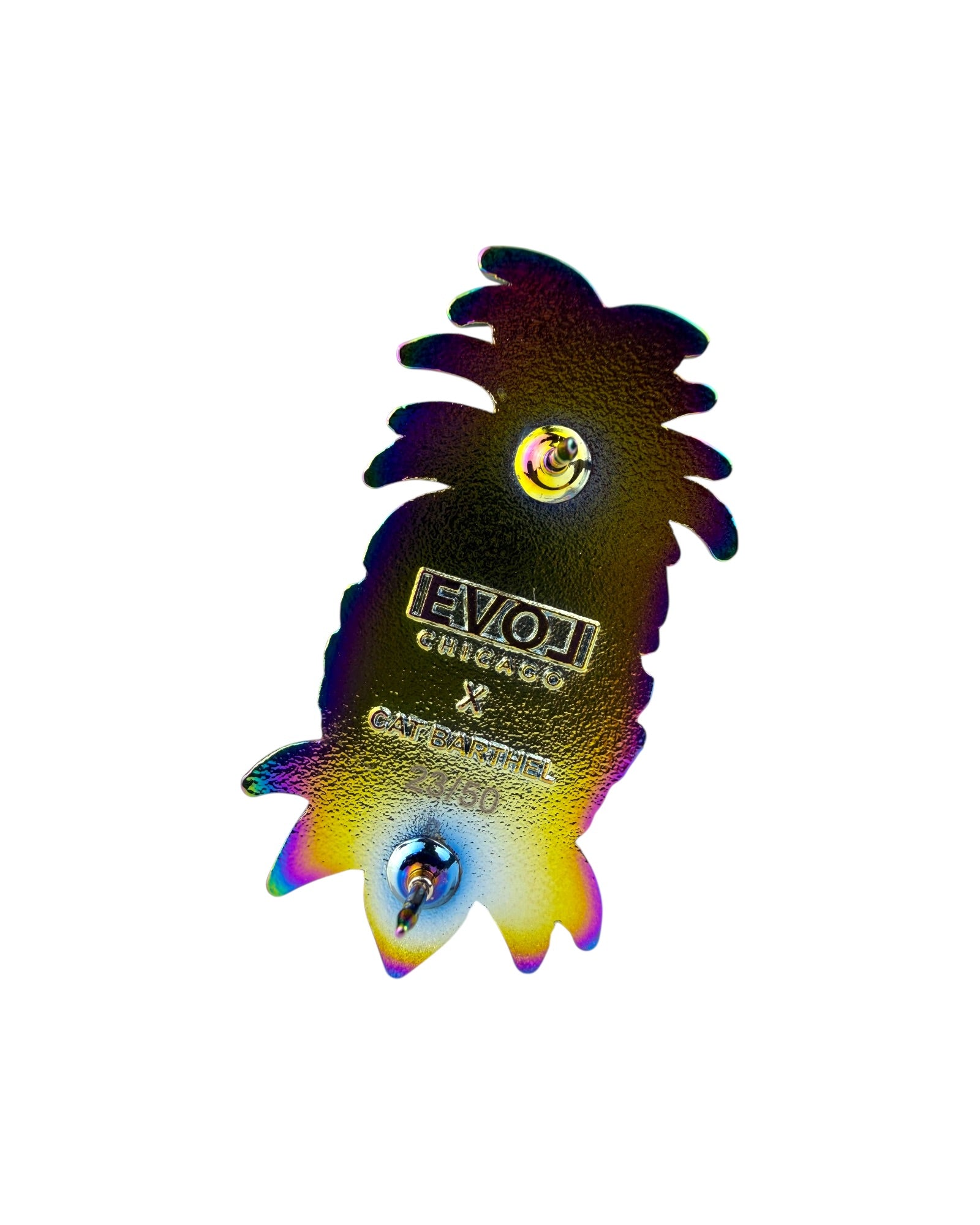 Third Eye Pineapple Pin - Sparkle Rainbow Anodized