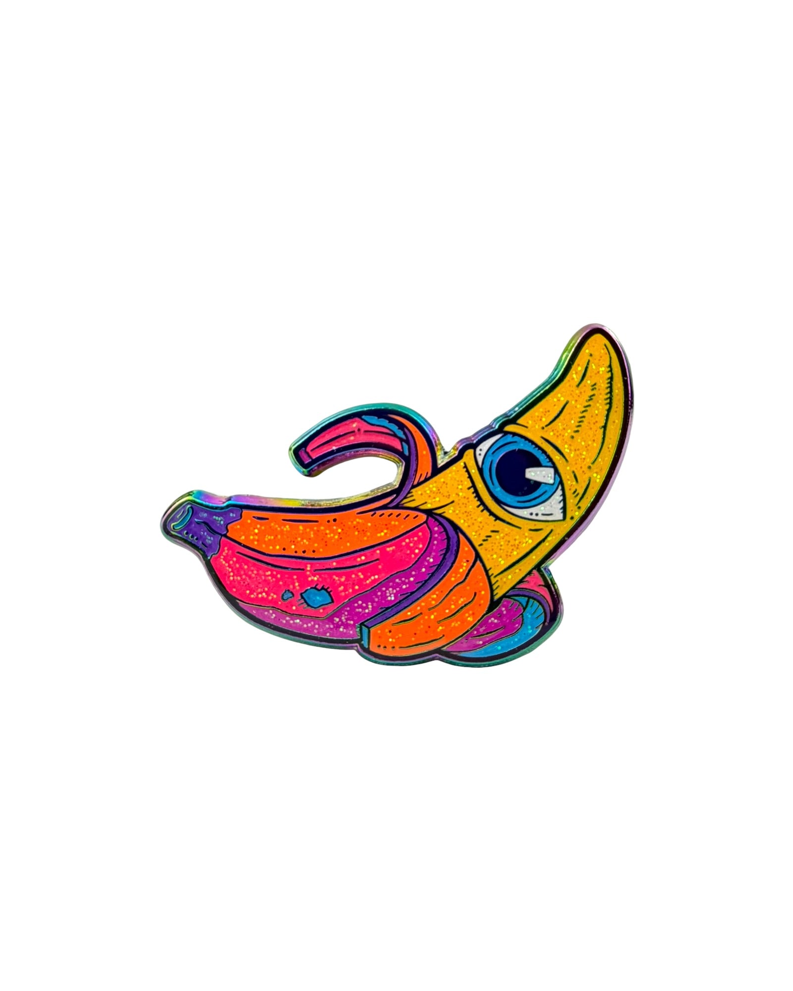 Third Eye Banana Pin - Sparkle Rainbow Anodized Main image