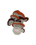 Oyster Eye Mushroom Pin - Silver Anodized