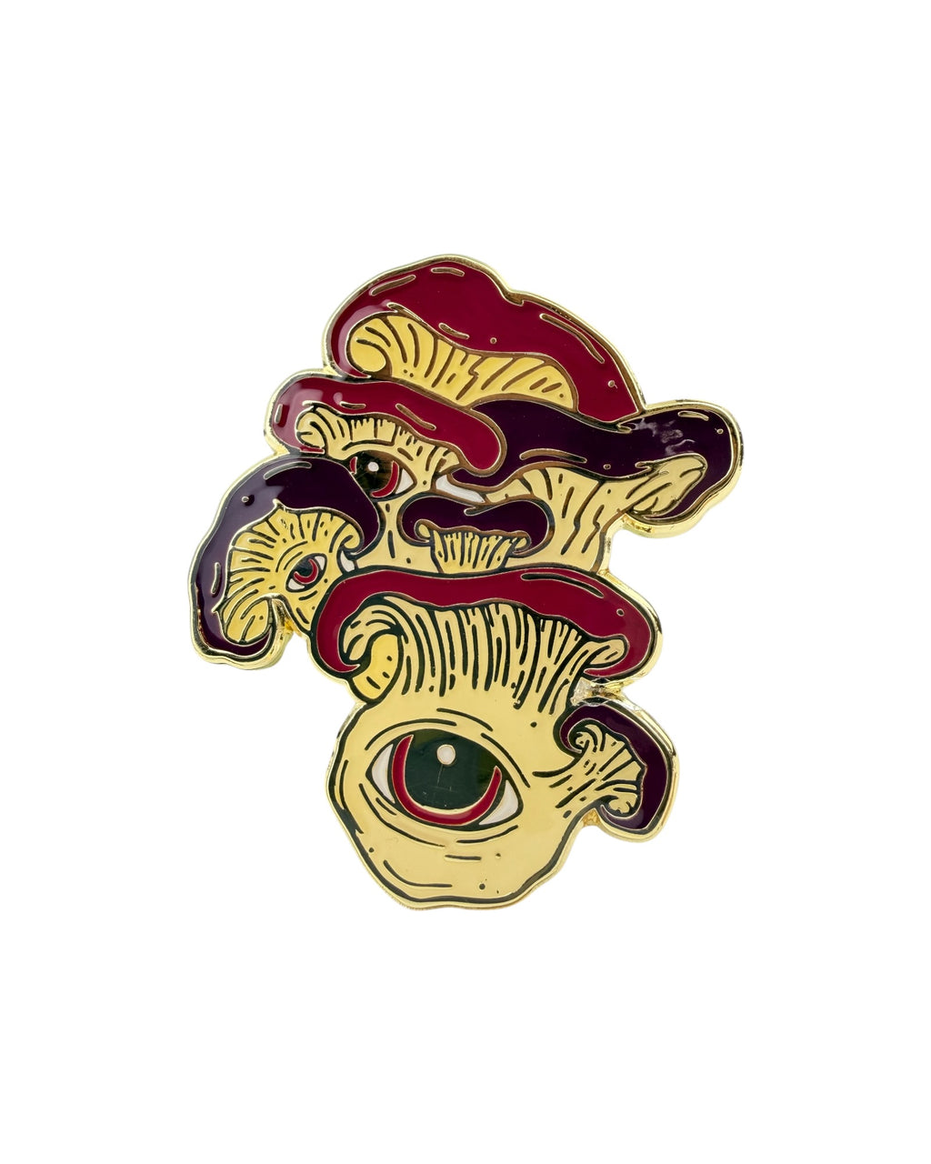 Oyster Eye Mushroom Pin - Gold Anodized