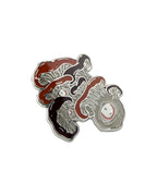 Oyster Eye Mushroom Pin - Silver Anodized