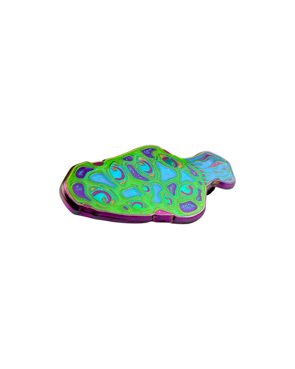 Morel Mushroom Pin - Neon Rainbow Anodized