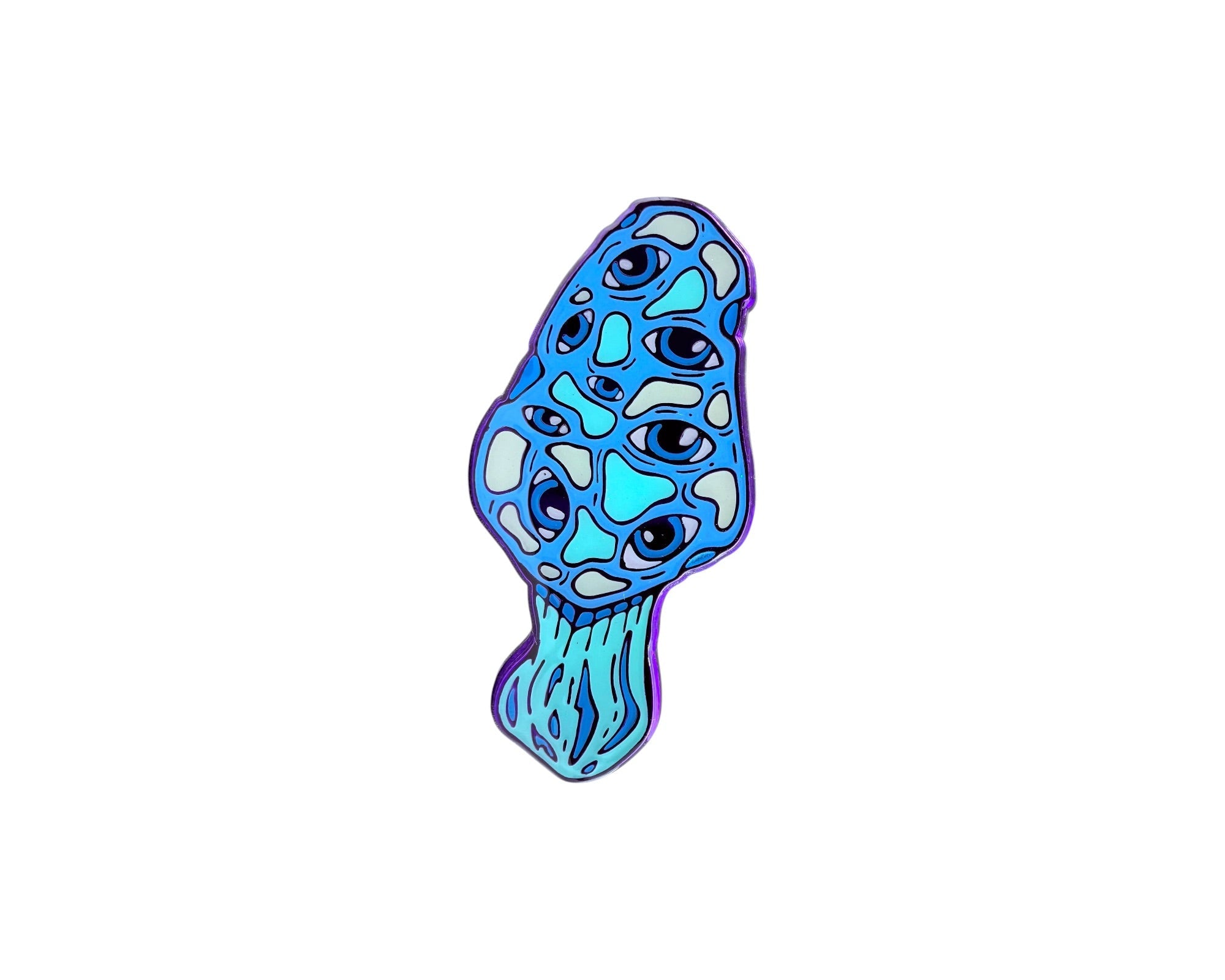 Morel Mushroom Pin - Purple Anodized