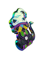Mushroom Gnome Cat Pin - Neon Rainbow Anodized