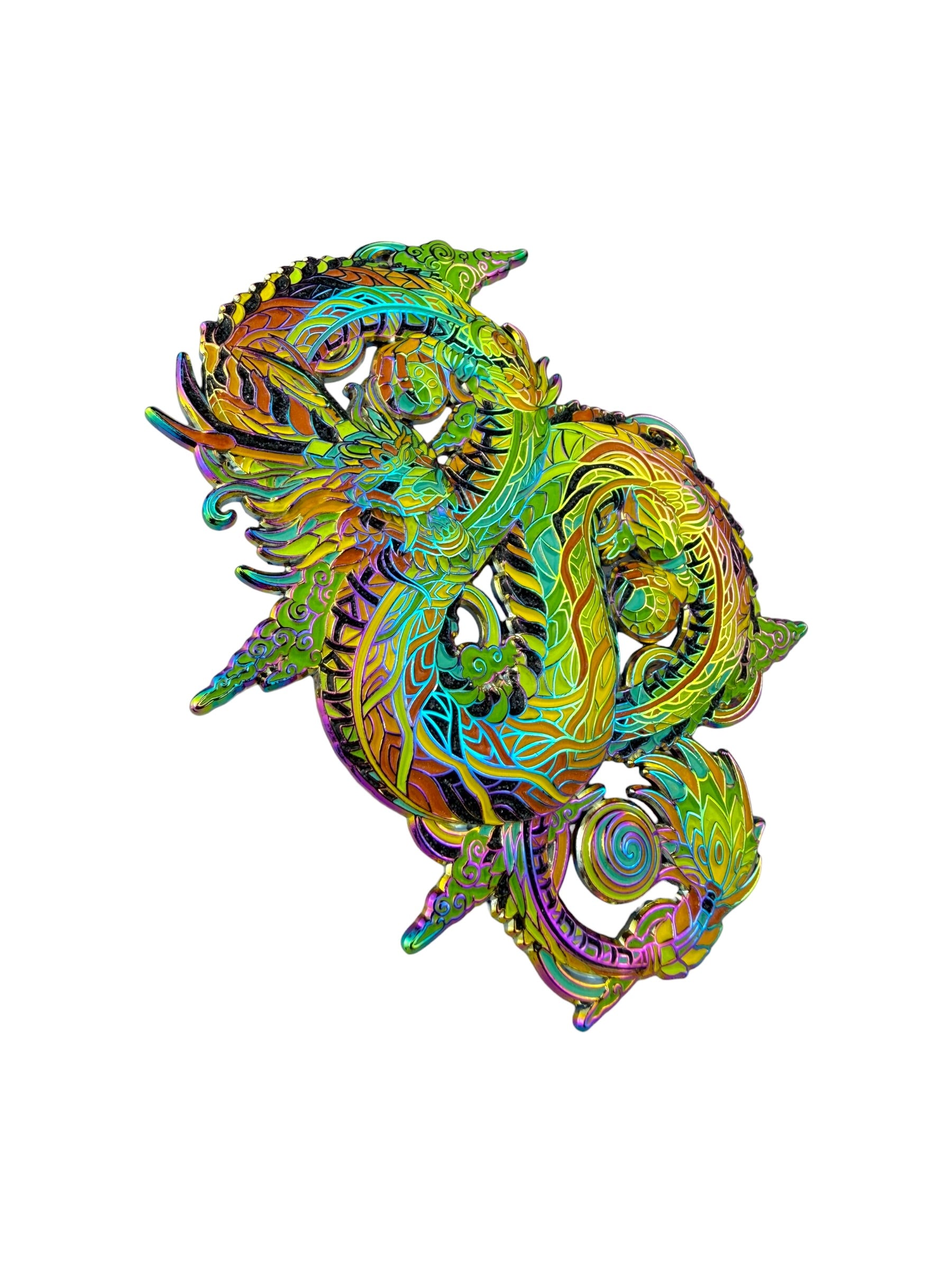 Nimbus Dragon Pin - Rainbow Anodized