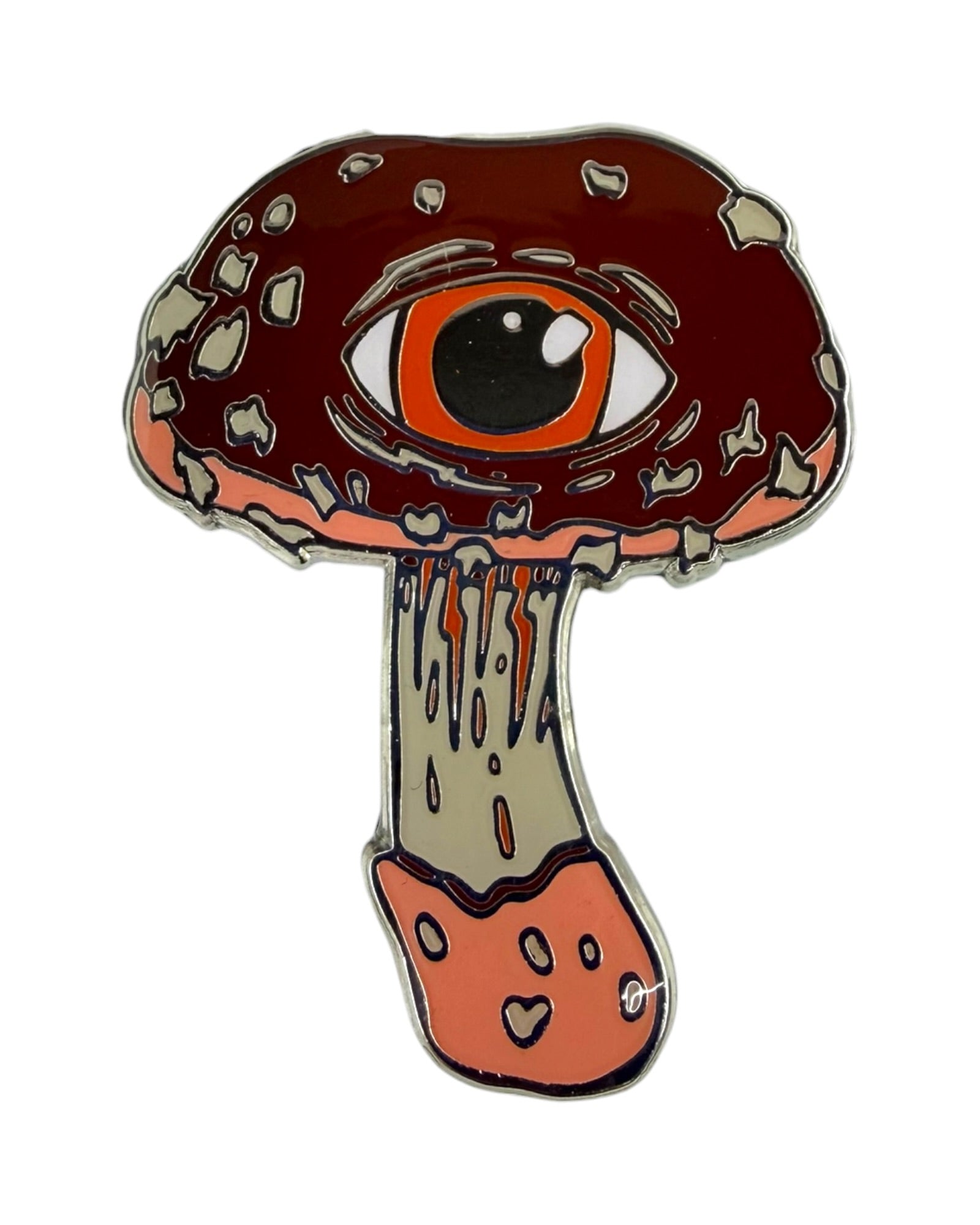 Psilocybin Mushroom Pin - Silver Anodized Main image