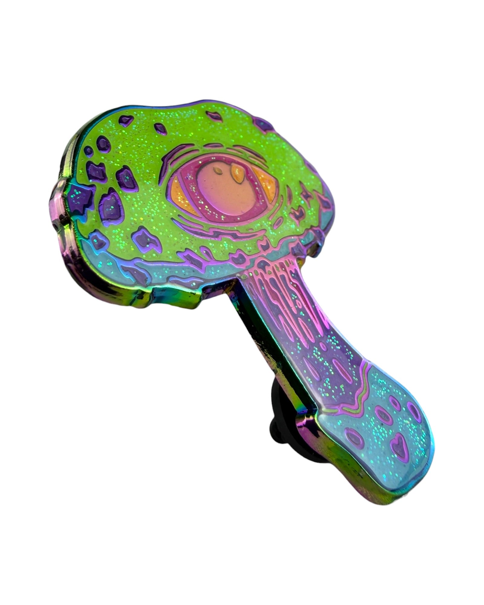 Psilocybin Mushroom Pin - Neon Rainbow Anodized