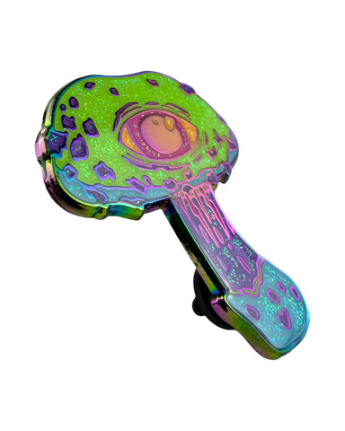 Psilocybin Mushroom Pin - Neon Rainbow Anodized