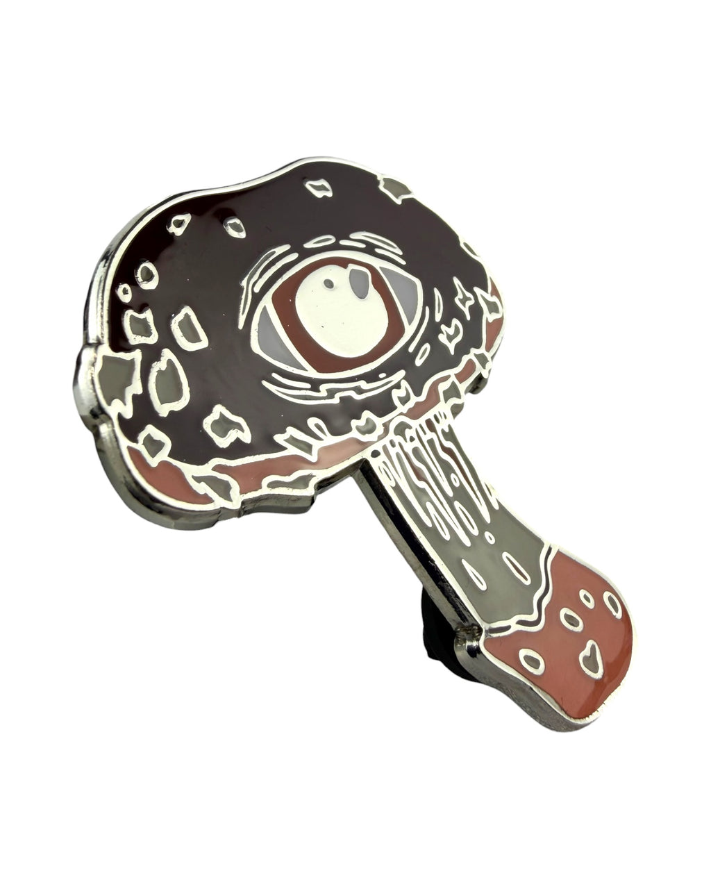 Psilocybin Mushroom Pin - Silver Anodized