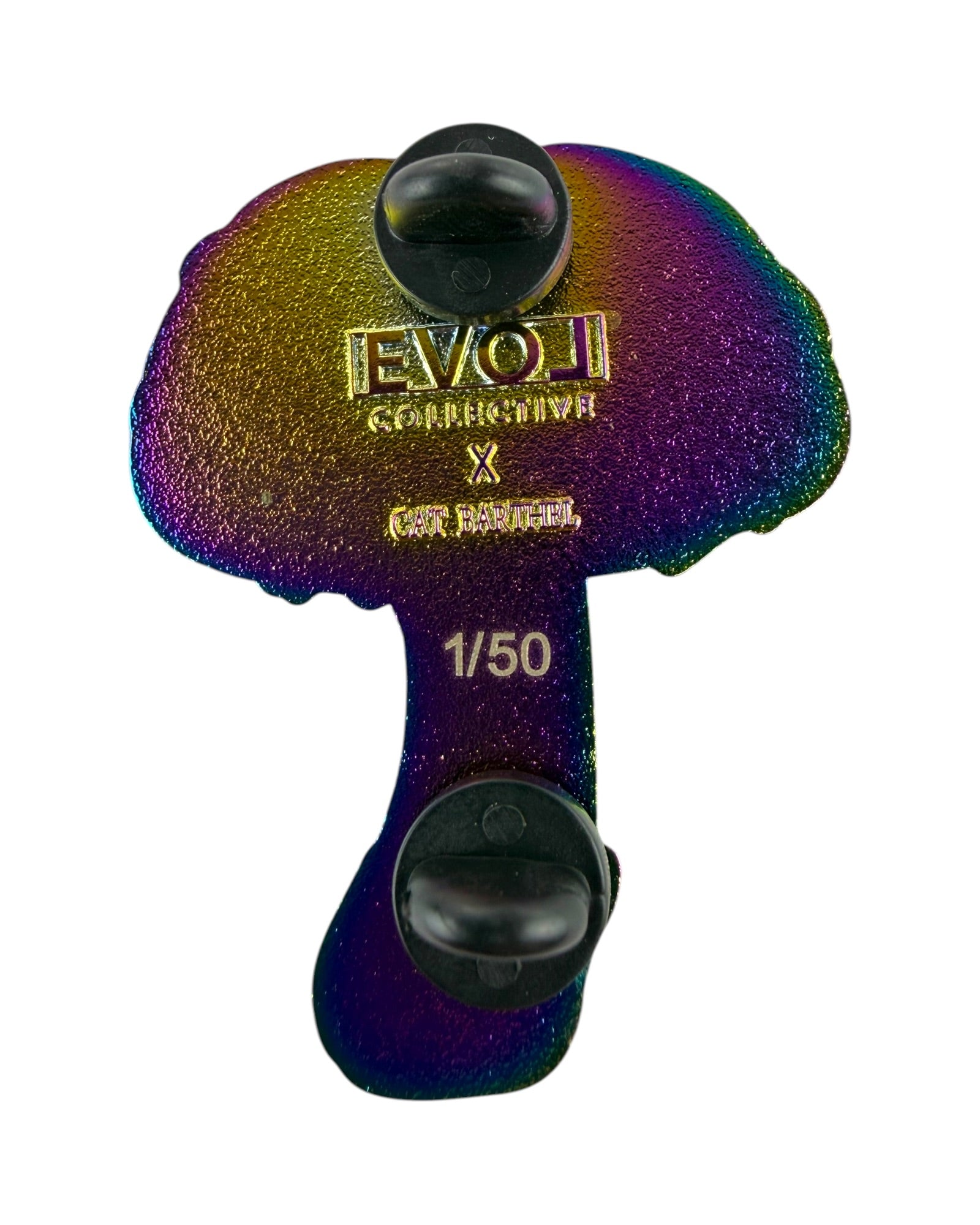 Psilocybin Mushroom Pin - Neon Rainbow Anodized