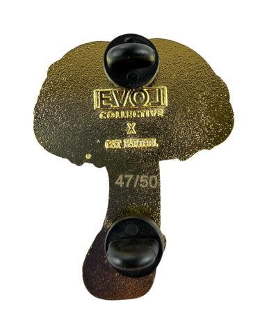 Psilocybin Mushroom Pin - Gold Anodized
