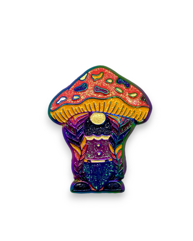 Mushroom Gnome Pin -Anodized/Female