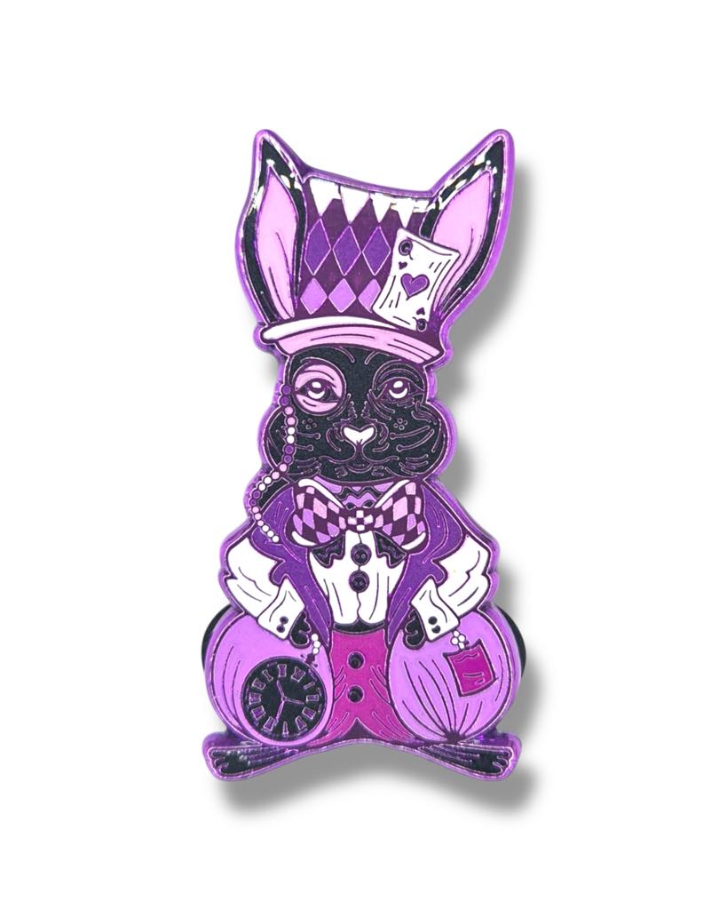 Lost In Wonderland Rabbit Pin - Purple Anodized