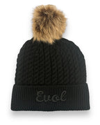 Knit Fur Pom Beanie
