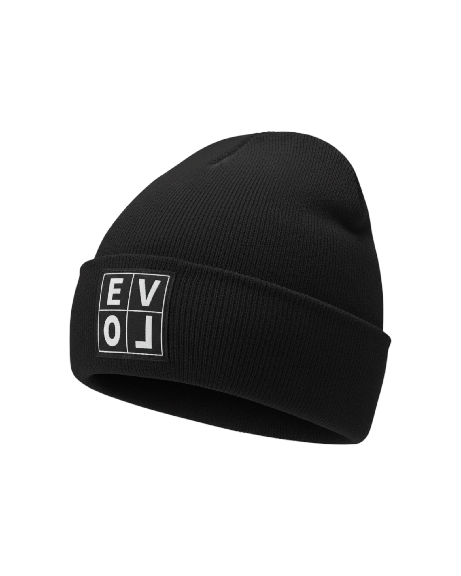 Black Woven Logo Beanie