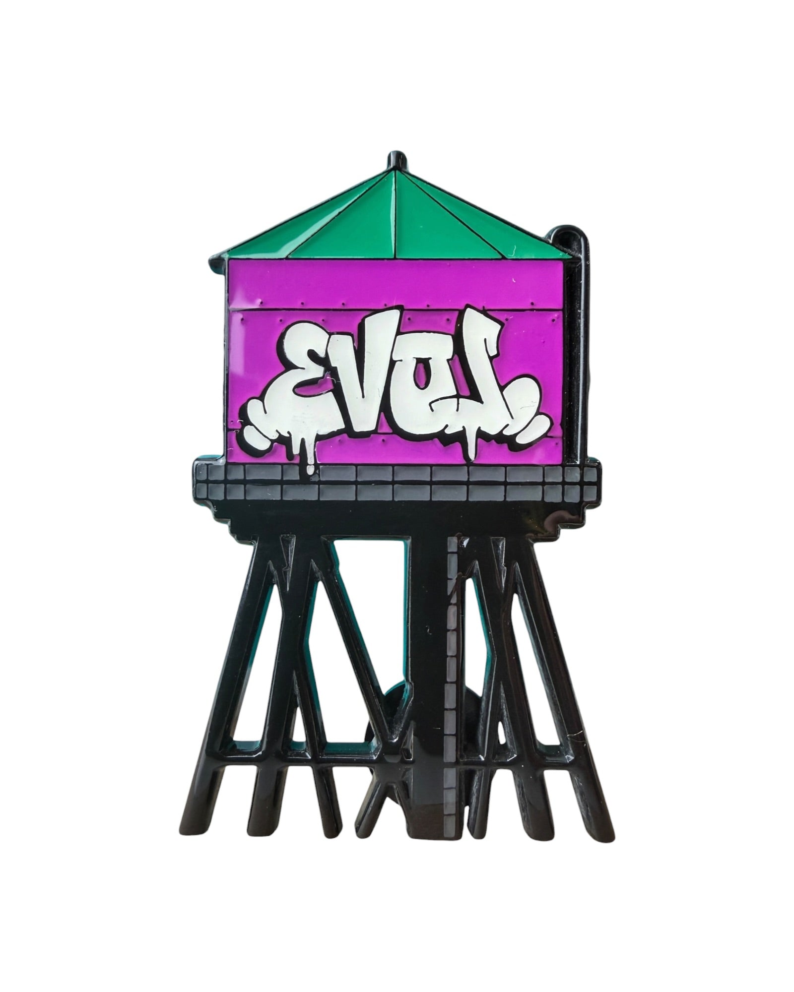 EVOL Chicago Water Tower Pin - Purple/Green Main image
