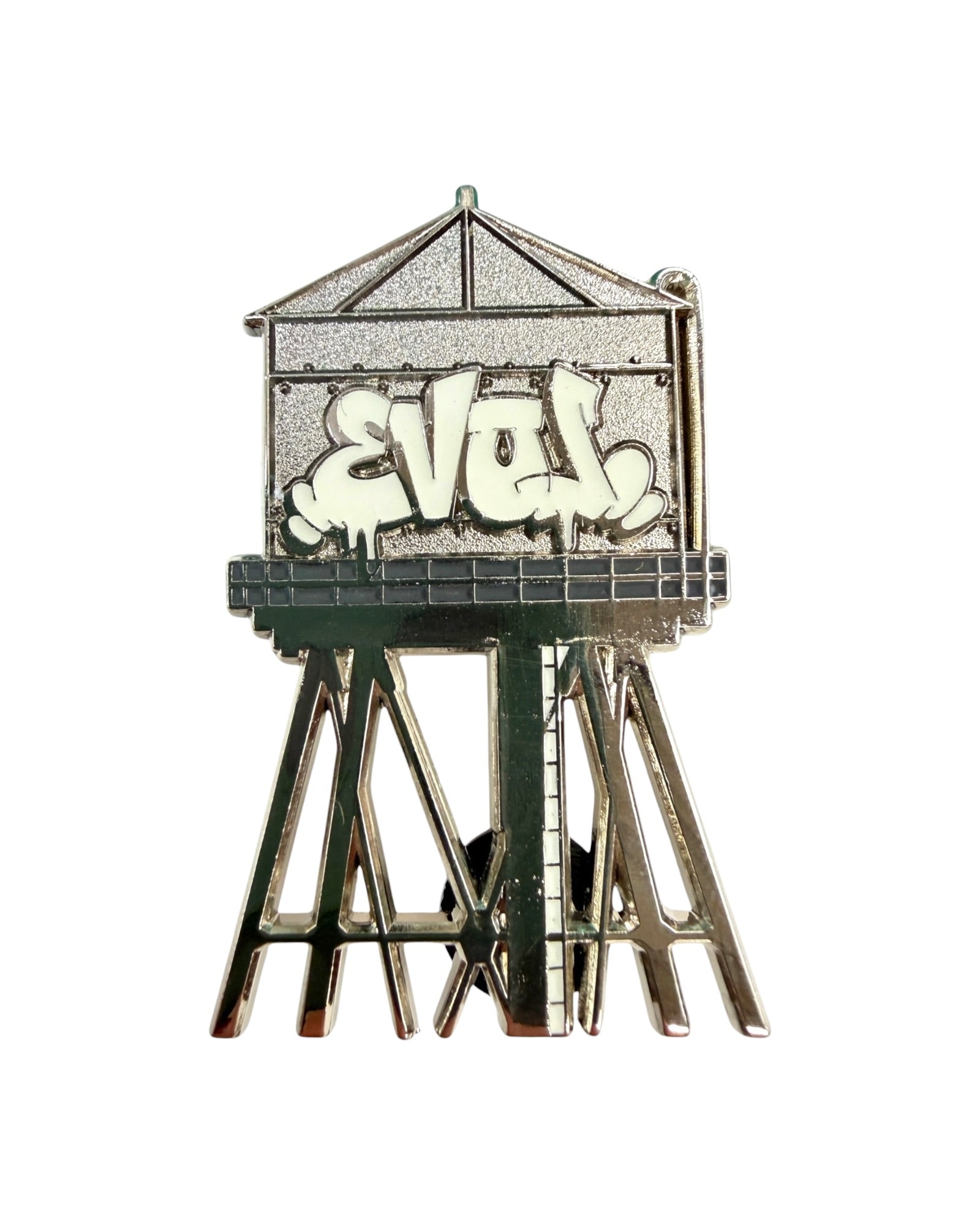 EVOL Chicago Water Tower Pin - Chrome