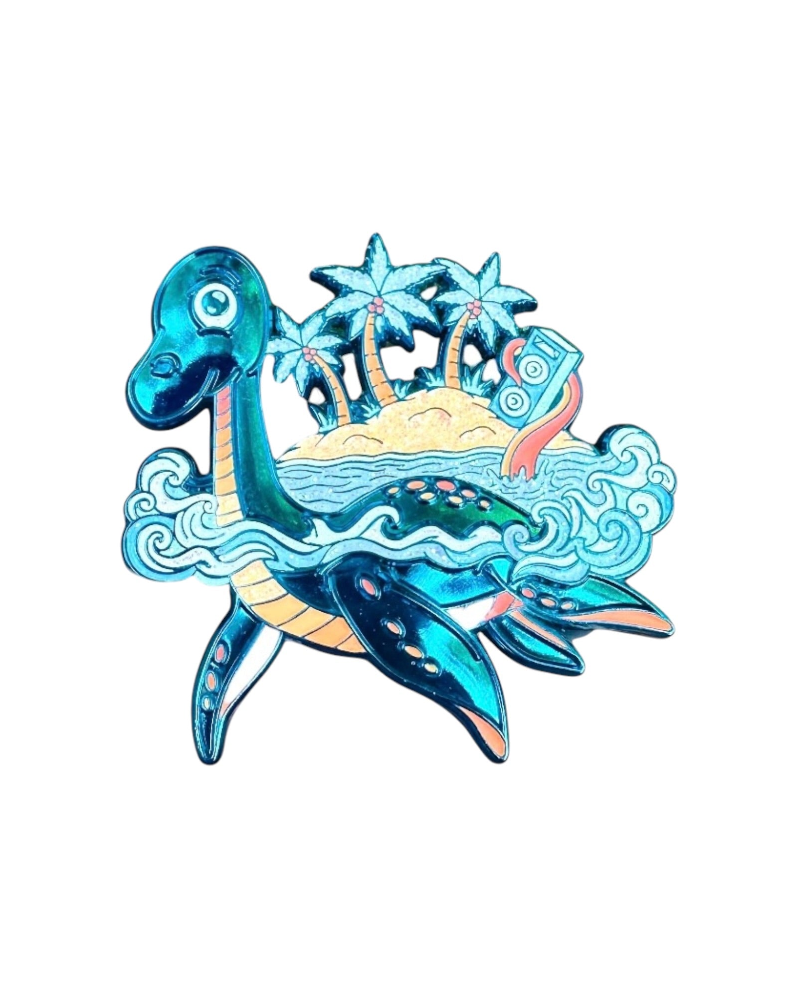 Loch Ness Monster Pin - Blue Anodized