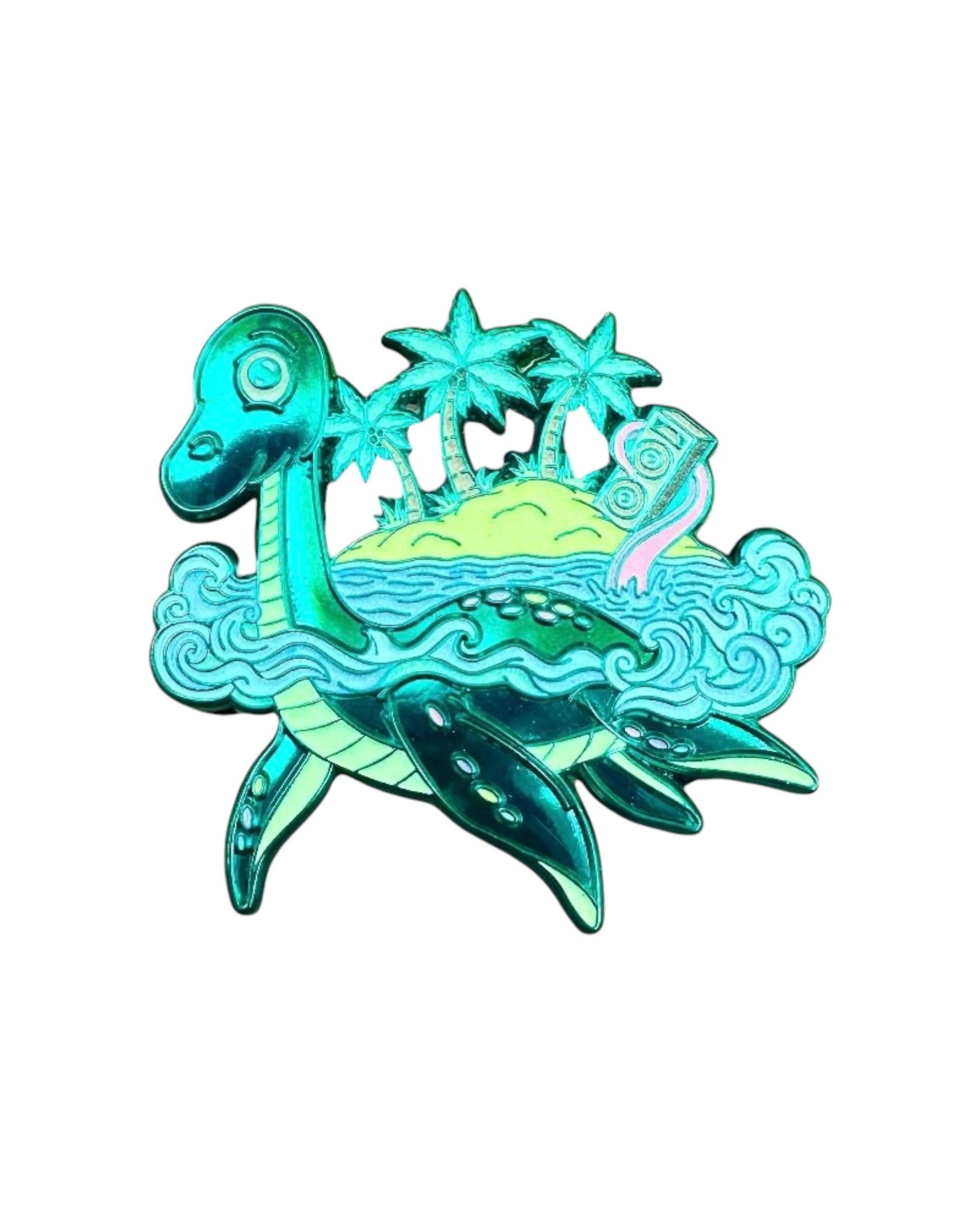 Loch Ness Monster Pin - Green Anodized Main image