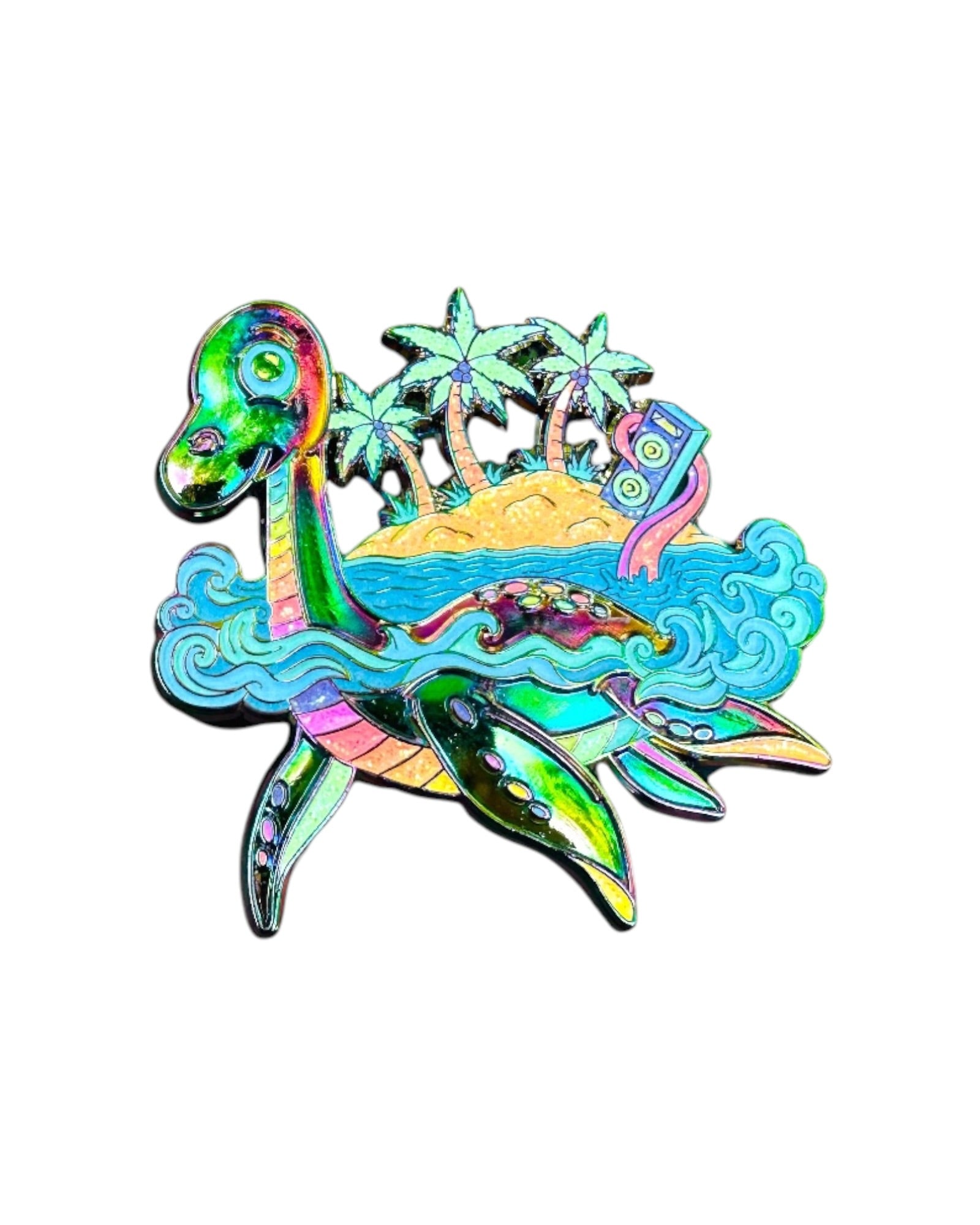 Loch Ness Monster Pin - Rainbow Anodized Main image