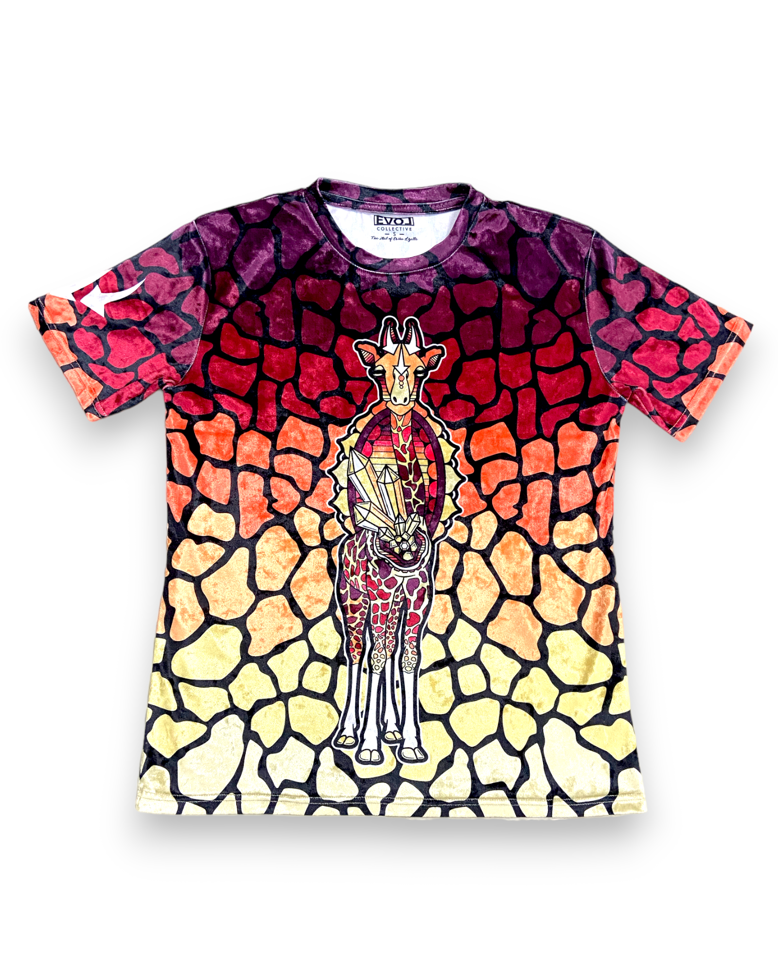 Crystaline Giraffe Crushed Velvet T-Shirt