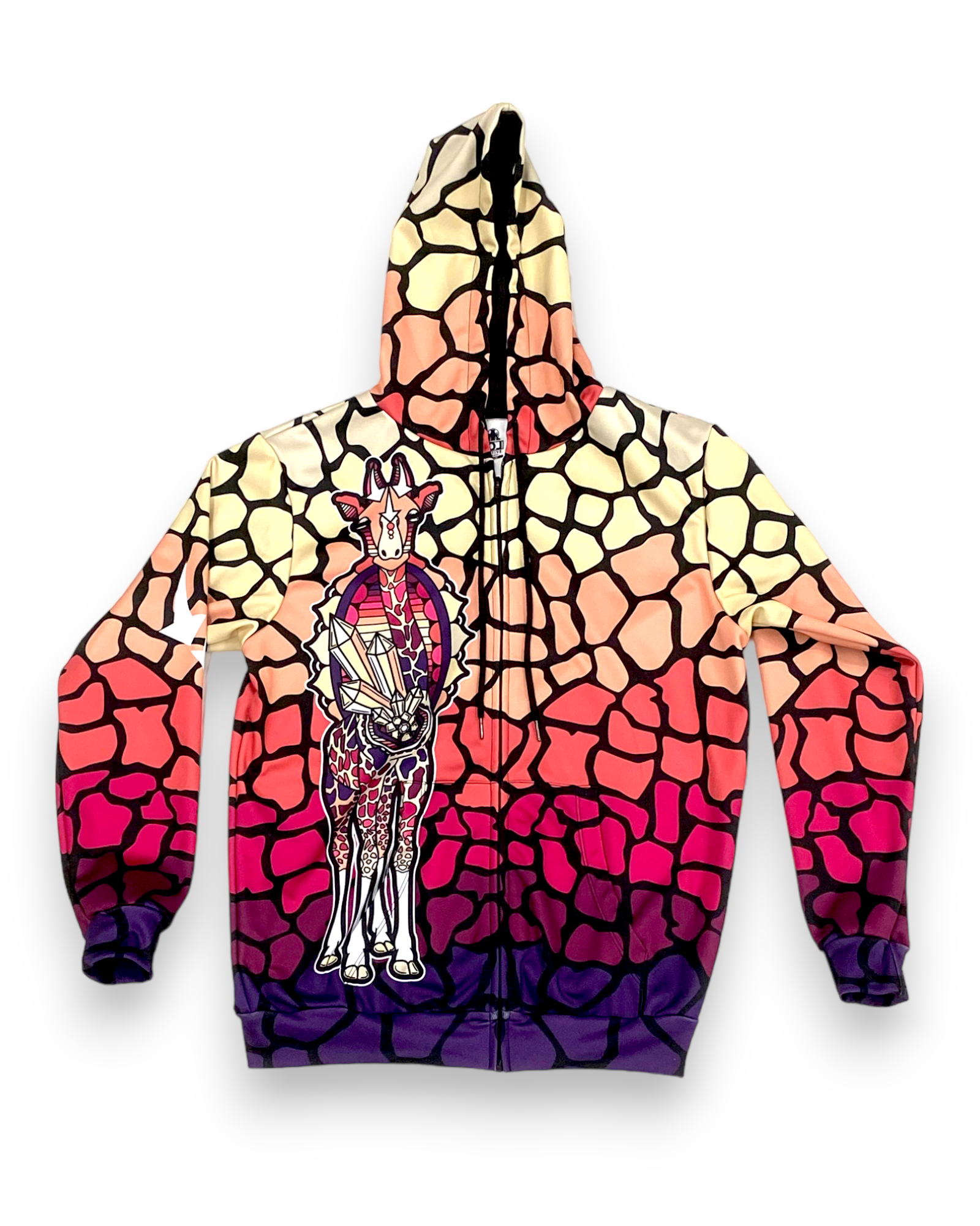 Crystaline Giraffe Zip Up Hoodie