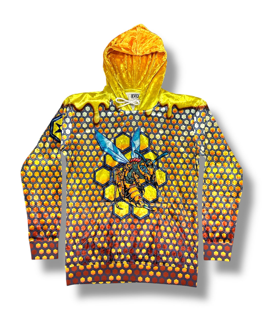 Robotic Wasp Crushed Velvet Hoodie