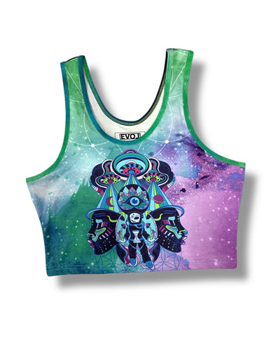 Psychedelic Space Traveler Crop Top