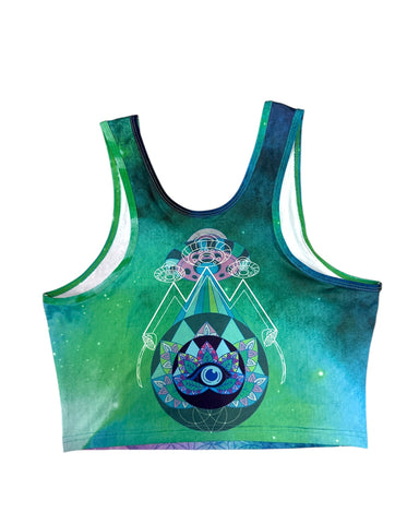 Psychedelic Space Traveler Crop Top