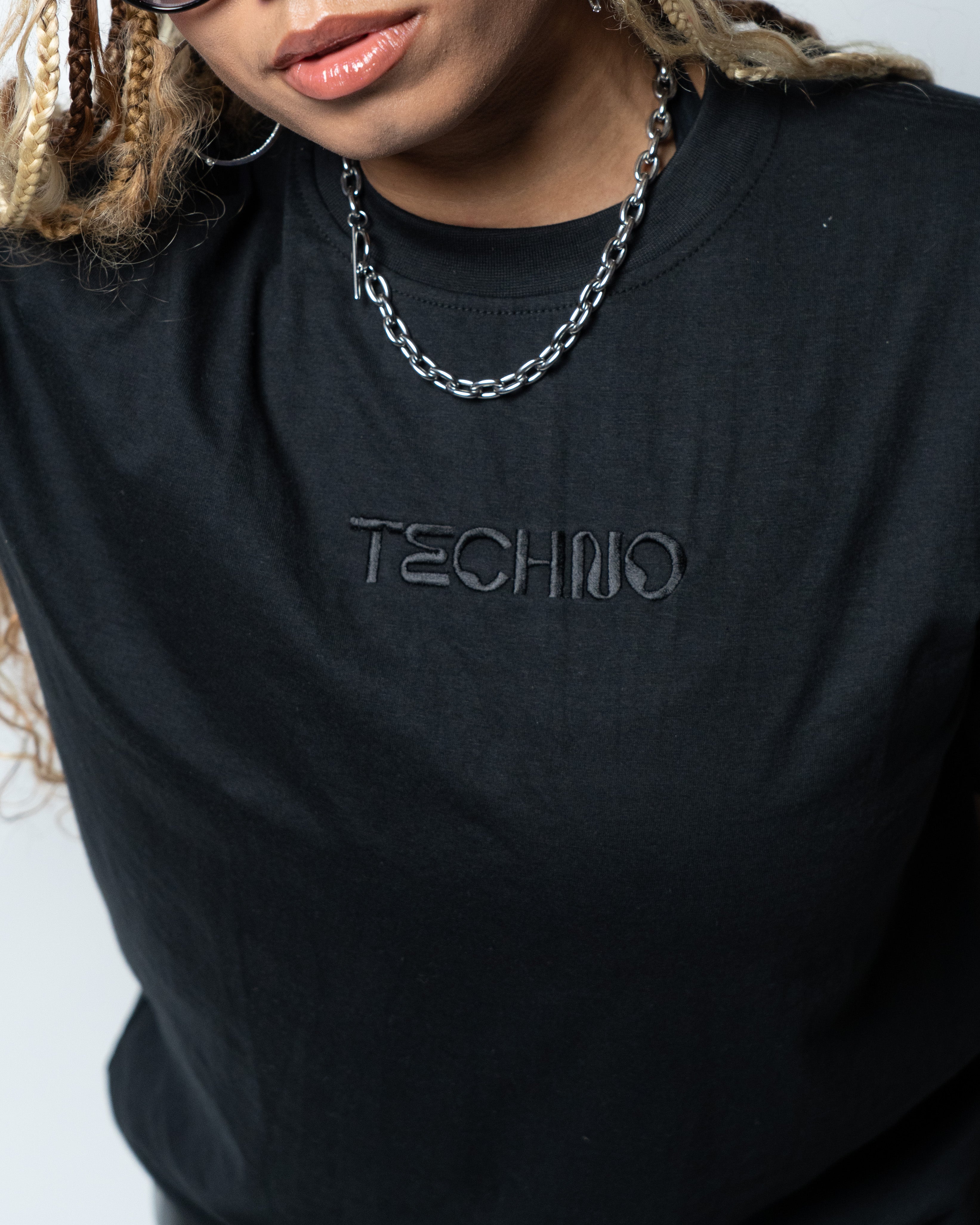 All Black TECHNO Cotton T-Shirt