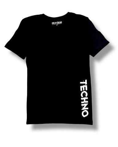 TECHNO Glitch Cotton T-Shirt