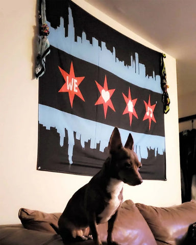 We Love House Music Flag - Black