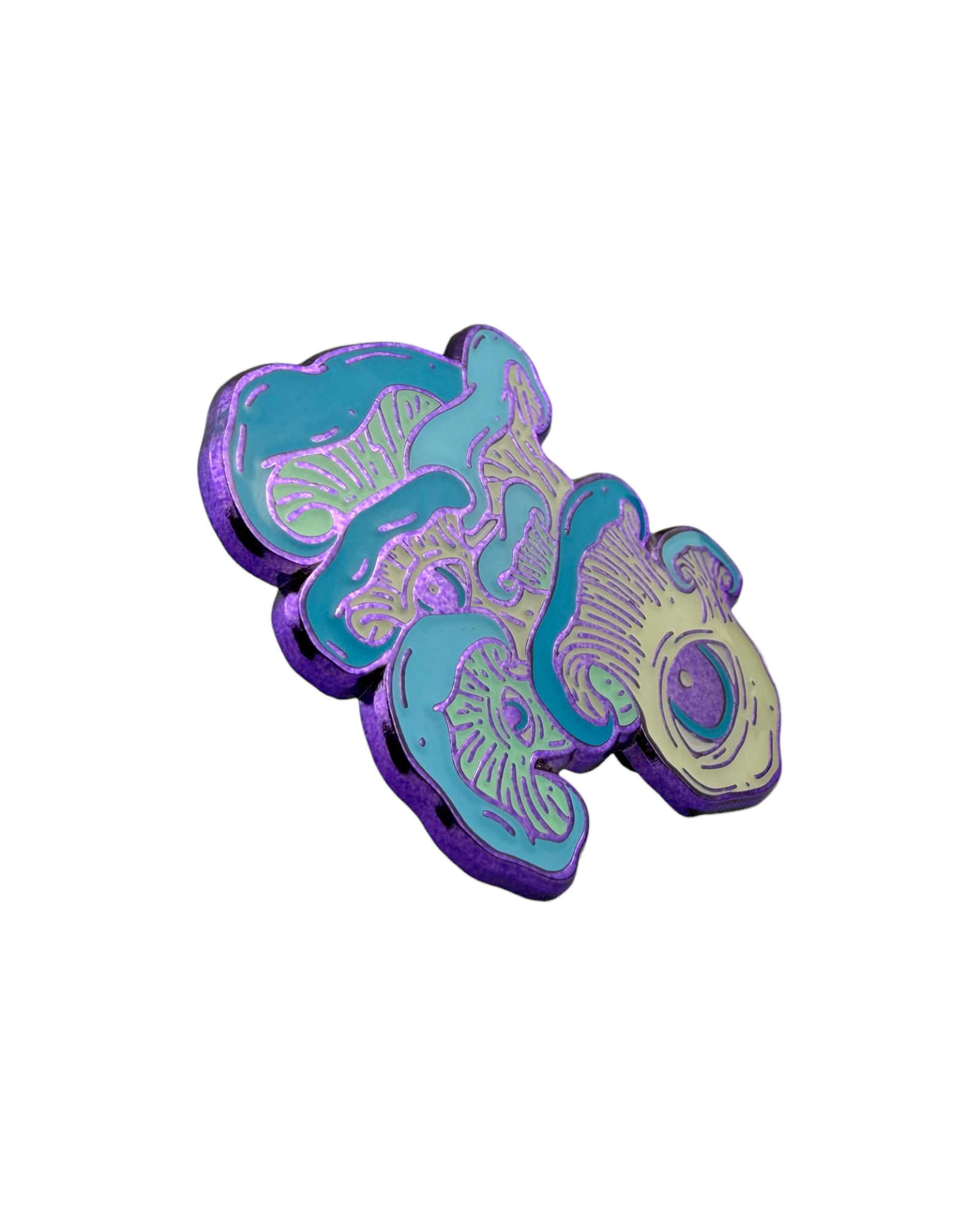 Oyster Eye Mushroom Pin - Purple Anodized