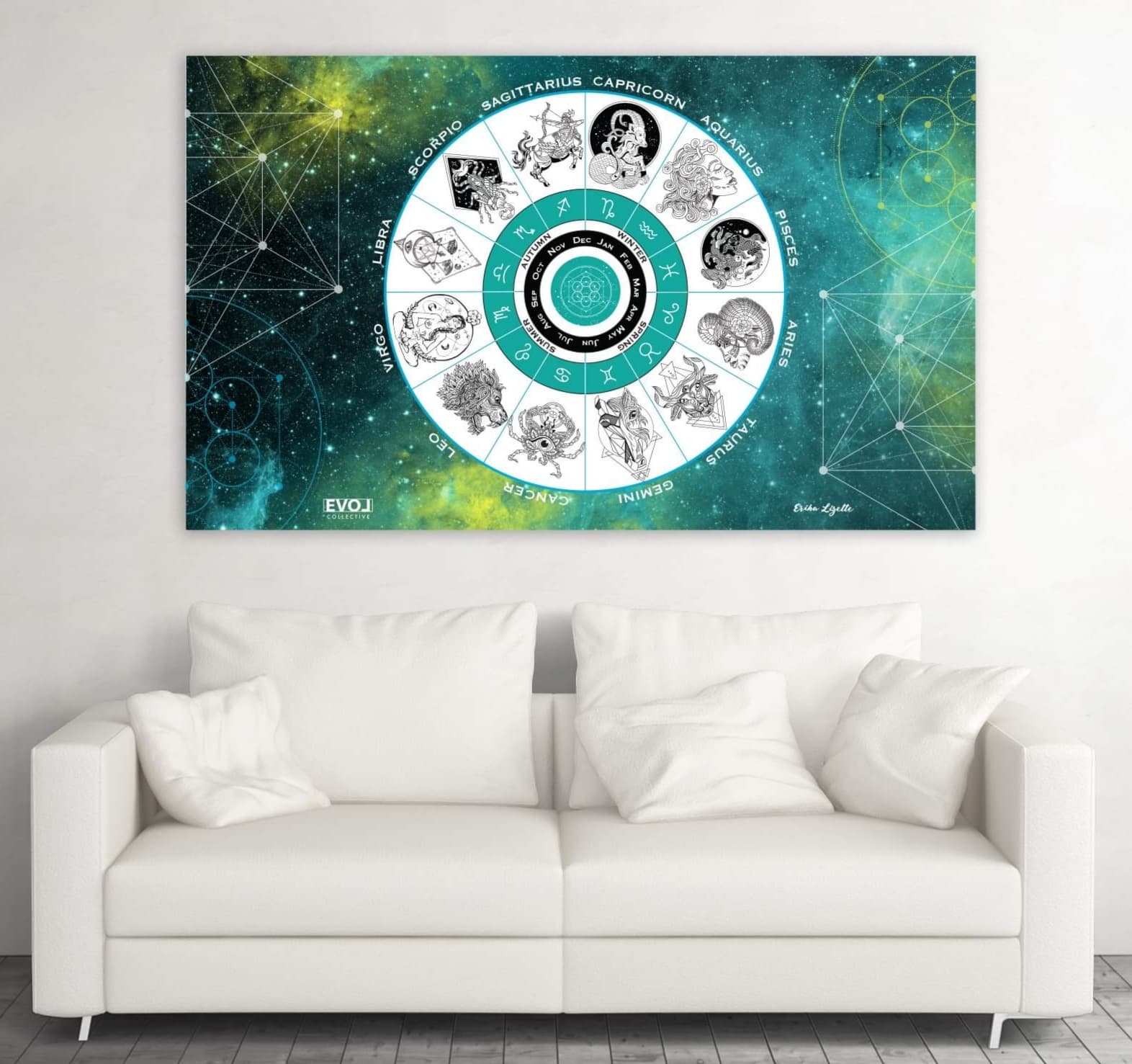 Zodiac Astrology Wheel Tapestry