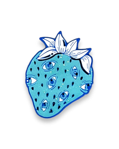 Strawberry Eye - Blue Pin