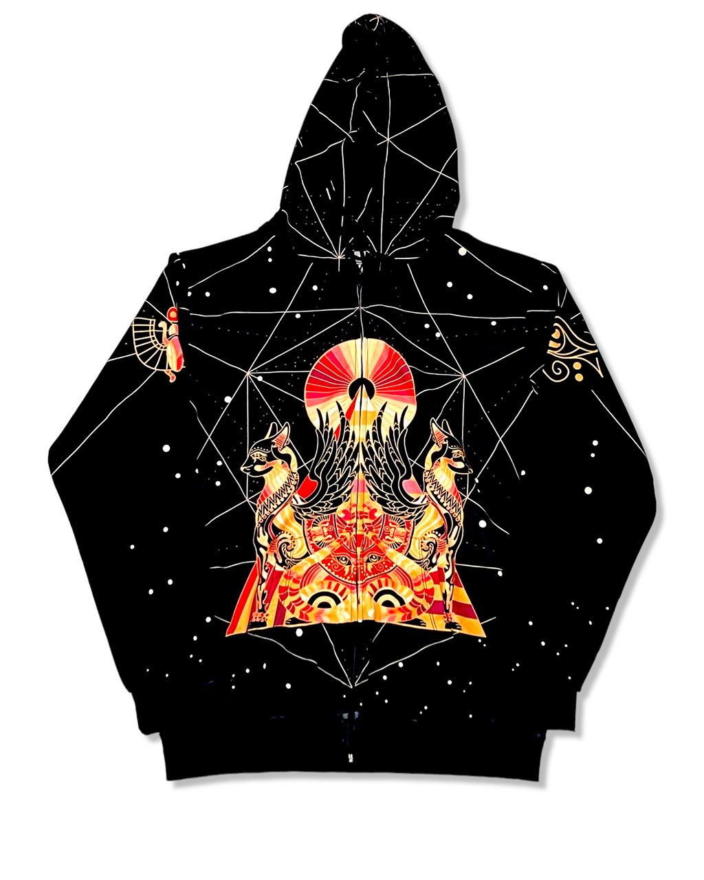 Bastet Amulet Zip-Up Hoodie