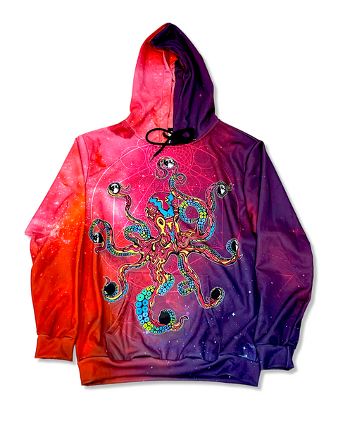 Cosmic Octopus Red Hoodie – EVOL Chicago